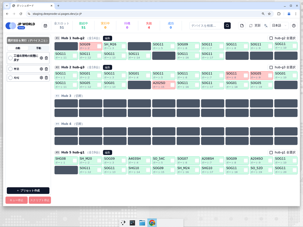 DeepNode ダッシュボードの全体画面